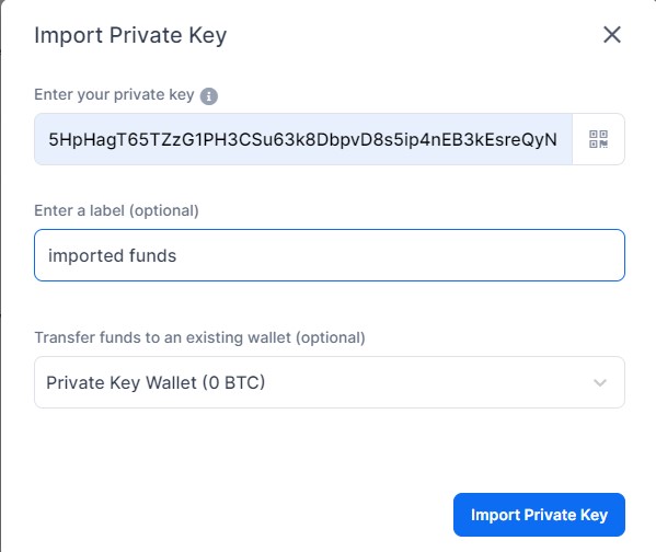 import bitcoin private key